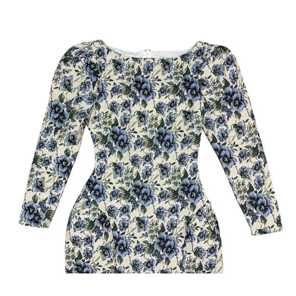 Majorelle Belinda Mini Dress Blue Multi Floral Canvas Long Sleeve Size XXS - Picture 5 of 10